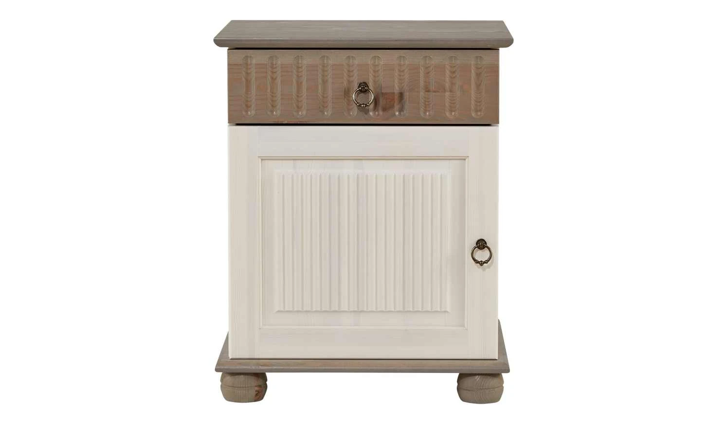 Nachtkommode Bornholm | Kiefer Weiß / Kiefer lavafarben 4 Nachtkommode Bornholm | Kiefer Weiß / Kiefer lavafarben – Bild 2