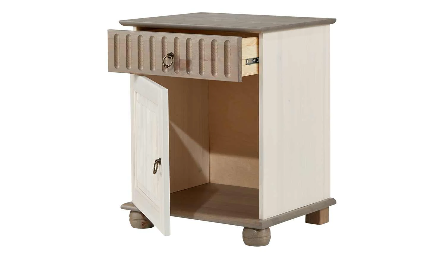 Nachtkommode Bornholm | Kiefer Weiß / Kiefer lavafarben 5 Nachtkommode Bornholm | Kiefer Weiß / Kiefer lavafarben – Bild 3