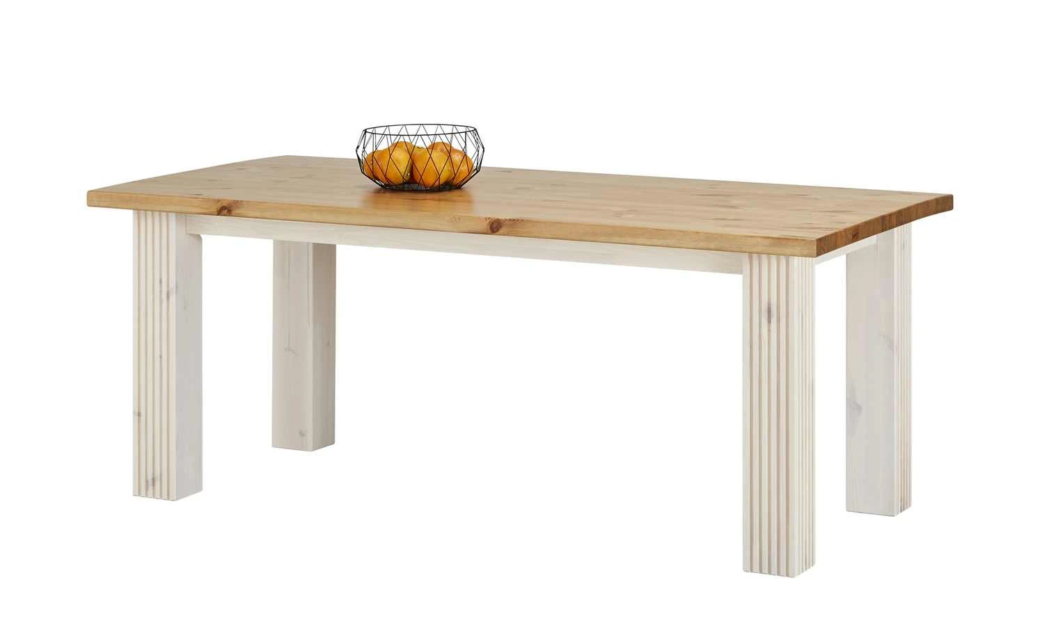 Esstisch Bornholm | Kiefer Weiß / Kiefer antikfarben 160|cm 5 Esstisch Bornholm | Kiefer Weiß / Kiefer antikfarben 160|cm – Bild 3