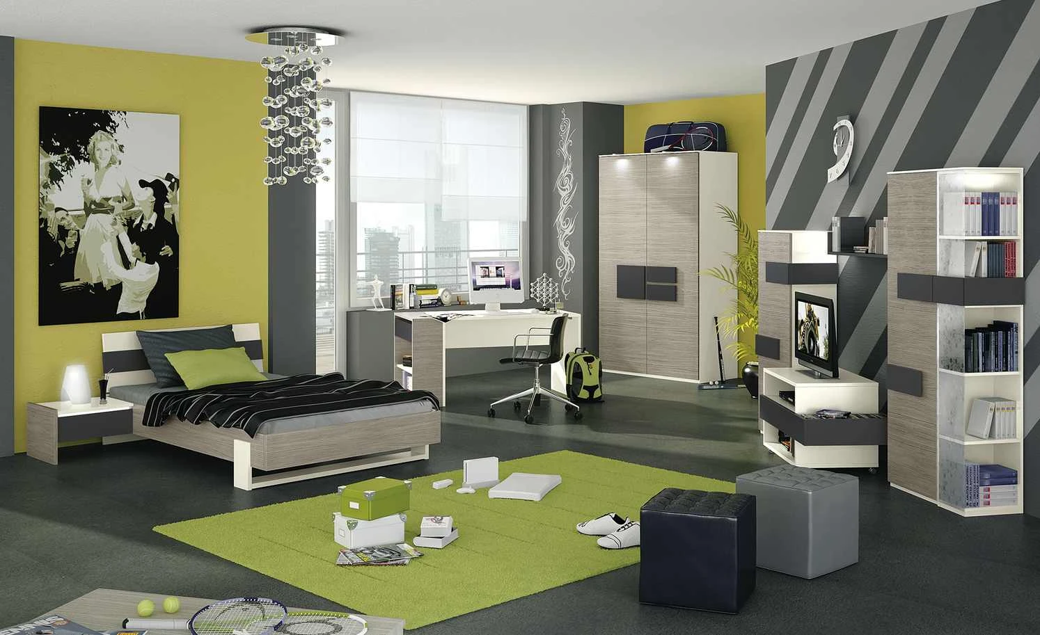 Anbau-Nachtkommode Holly | Treibholz (Nachbildung) / Weiß / Anthrazit 3 Anbau-Nachtkommode Holly | Treibholz (Nachbildung) / Weiß / Anthrazit