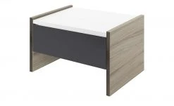 Nachtkommode Holly | Treibholz (Nachbildung) / Weiß / Anthrazit Nein 34|cm