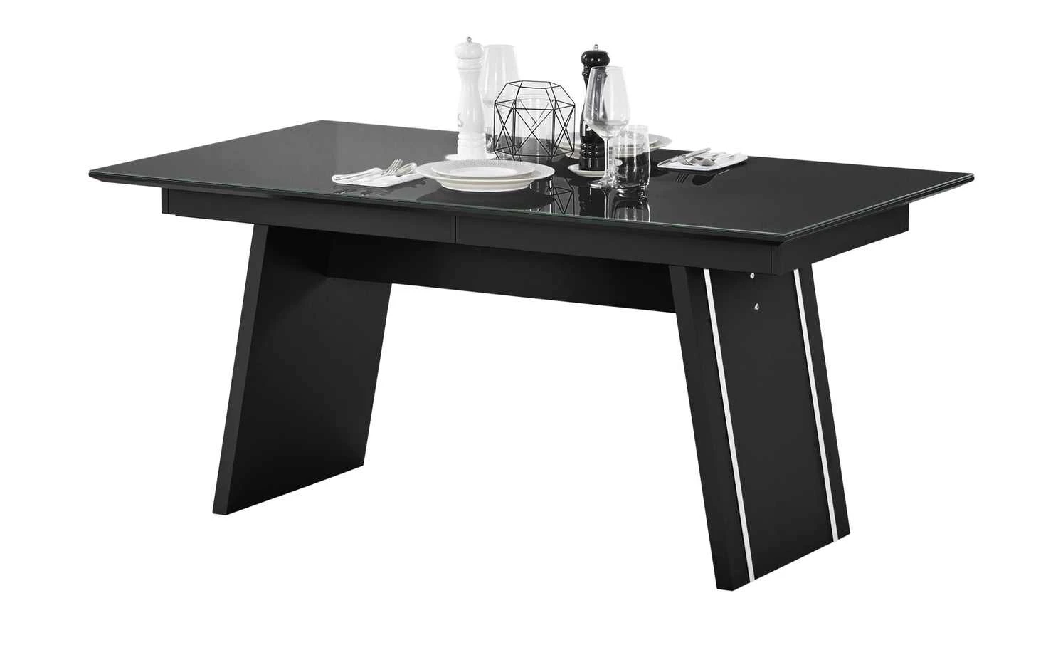 LEONARDO Esstisch ausziehbar Cube | Schwarz 5 LEONARDO Esstisch ausziehbar Cube | Schwarz – Bild 3