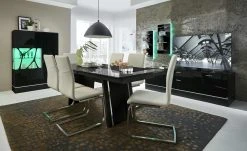 LEONARDO Esstisch ausziehbar Cube | Schwarz