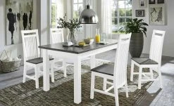 maison bleue Esstisch massiv Bendix | 120|cm Weiß / Grau