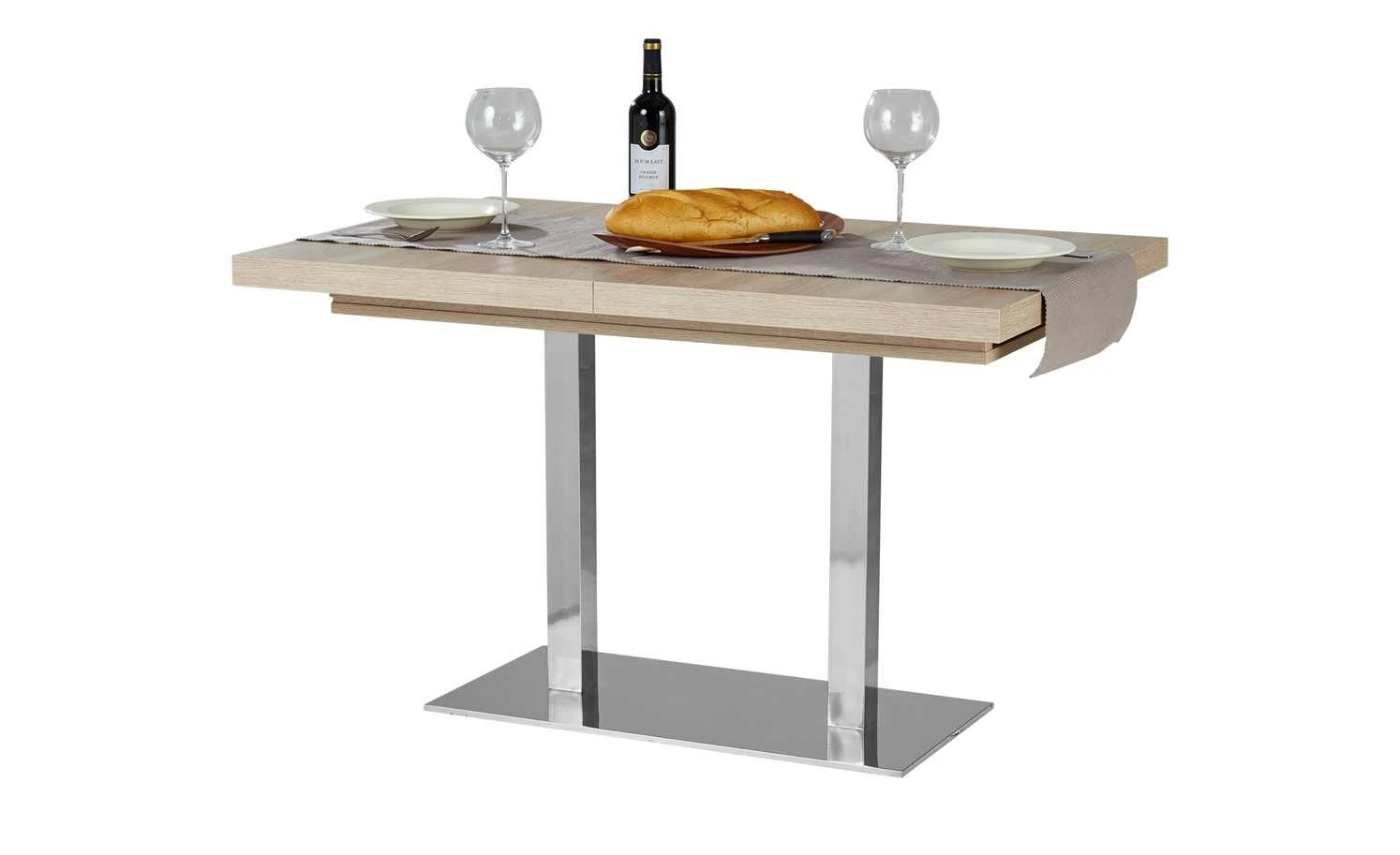 Kulissentisch ausziehbar Kris | Eiche sägerau (Nachbildung) / silberfarben 7 Kulissentisch ausziehbar Kris | Eiche sägerau (Nachbildung) / silberfarben – Bild 5