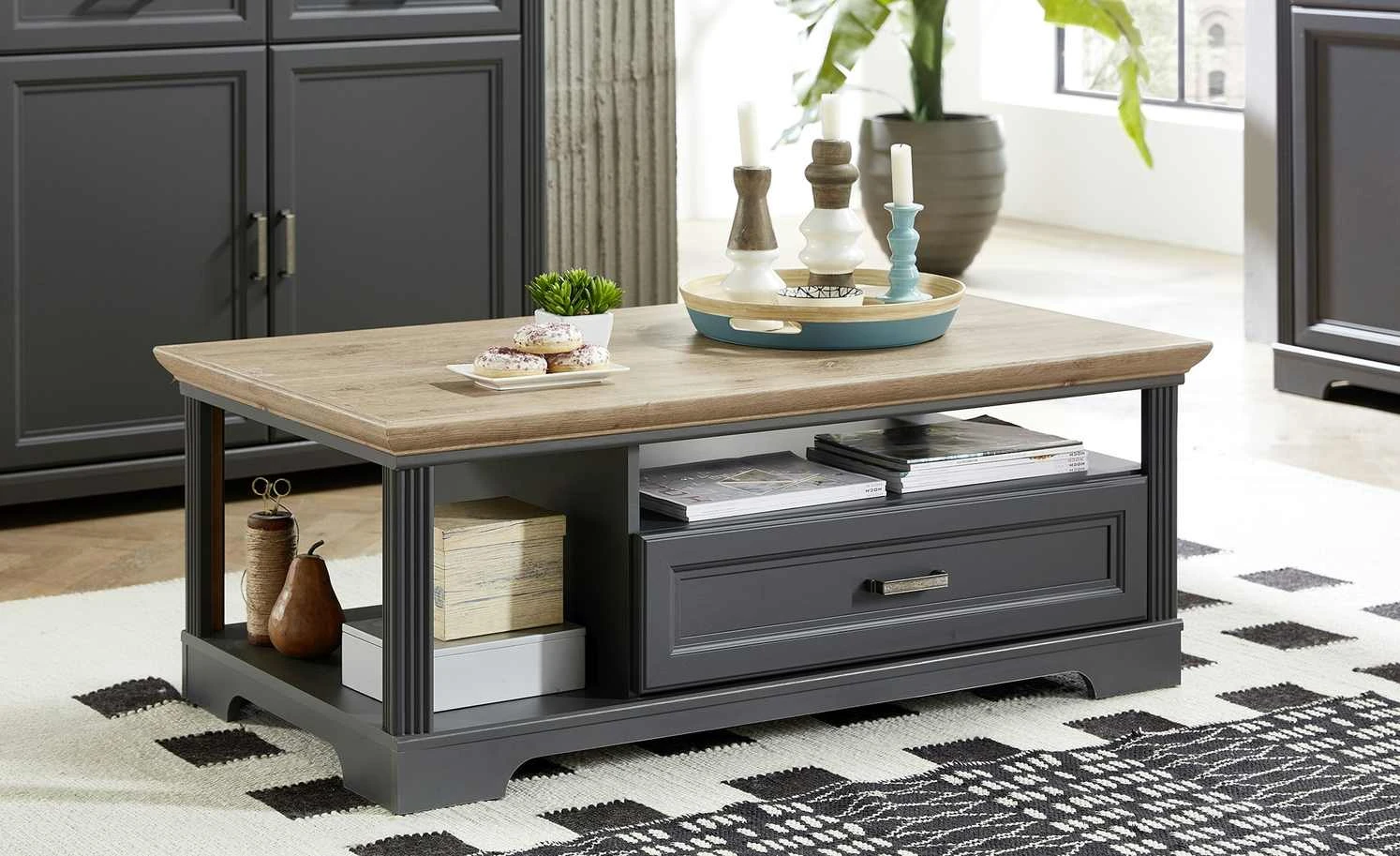 Couchtisch Varese | Graphitgrau / Asteiche (Nachbildung) 4 Couchtisch Varese | Graphitgrau / Asteiche (Nachbildung) – Bild 2