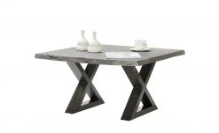 Woodford Couchtisch Alabria | Akazie Grau 75 x 75 cm Antikgrau Gestell in X-Form -Tischety Verkaufe 11327322 4 202205311237