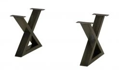 Woodford Couchtisch Alabria | Akazie Grau 75 x 75 cm Antikgrau Gestell in X-Form -Tischety Verkaufe 11327322 5 202205311237