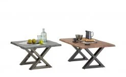 Woodford Couchtisch Alabria | Akazie Grau 75 x 75 cm Antikgrau Gestell in X-Form -Tischety Verkaufe 11327322 6 202205311237