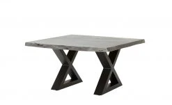 Woodford Couchtisch Alabria | Akazie Grau 75 x 75 cm Anthrazit Gestell in X-Form