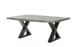 Woodford Couchtisch Alabria | Akazie Grau 110 x 70 cm Antikgrau Gestell in X-Form