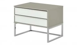 Wohnwert Nachtkommode, 2er-Set Forum | Weiß / Kieselgrau