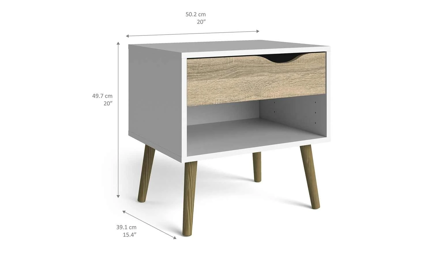 Nachtkommode Ogna | Weiß / Eiche (Nachbildung) 13 Nachtkommode Ogna | Weiß / Eiche (Nachbildung) – Bild 11