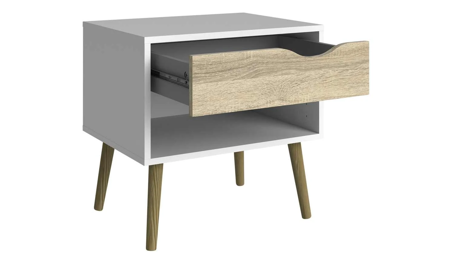 Nachtkommode Ogna | Weiß / Eiche (Nachbildung) 11 Nachtkommode Ogna | Weiß / Eiche (Nachbildung) – Bild 9