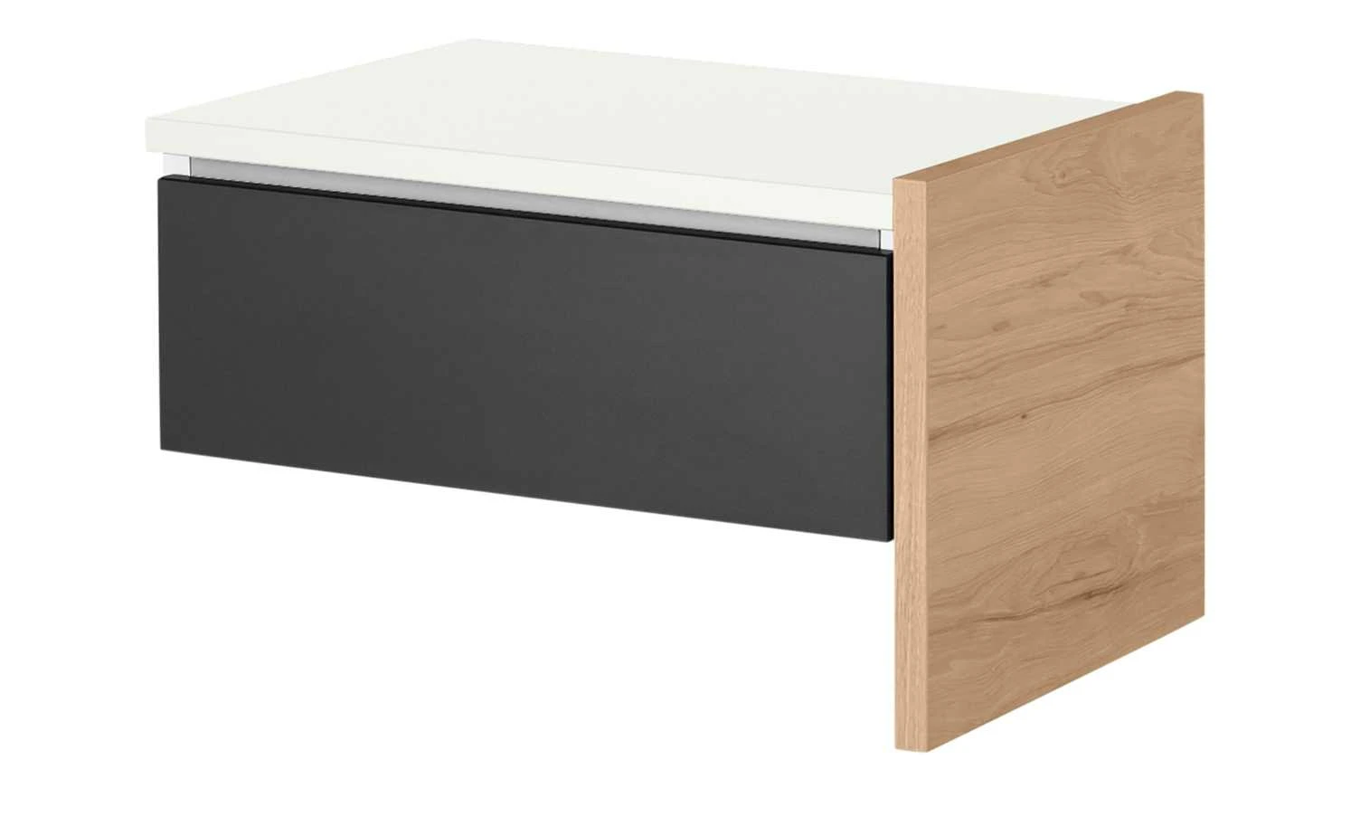 Anbau-Nachtkommode Holly | Weiß / Hickory (Nachbildung) / Anthrazit 3 Anbau-Nachtkommode Holly | Weiß / Hickory (Nachbildung) / Anthrazit