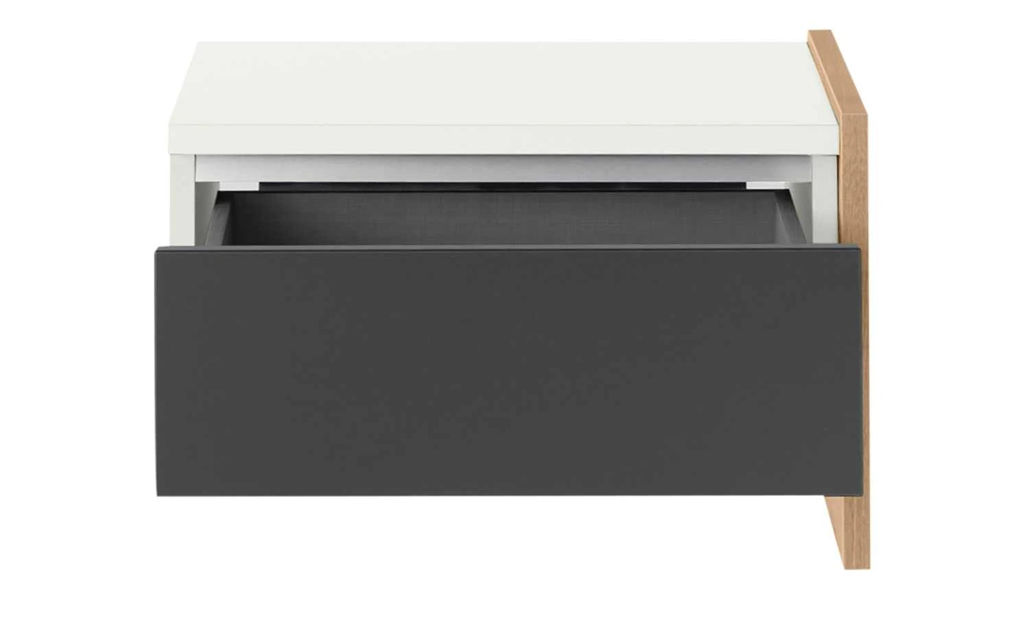 Anbau-Nachtkommode Holly | Weiß / Hickory (Nachbildung) / Anthrazit 6 Anbau-Nachtkommode Holly | Weiß / Hickory (Nachbildung) / Anthrazit – Bild 4