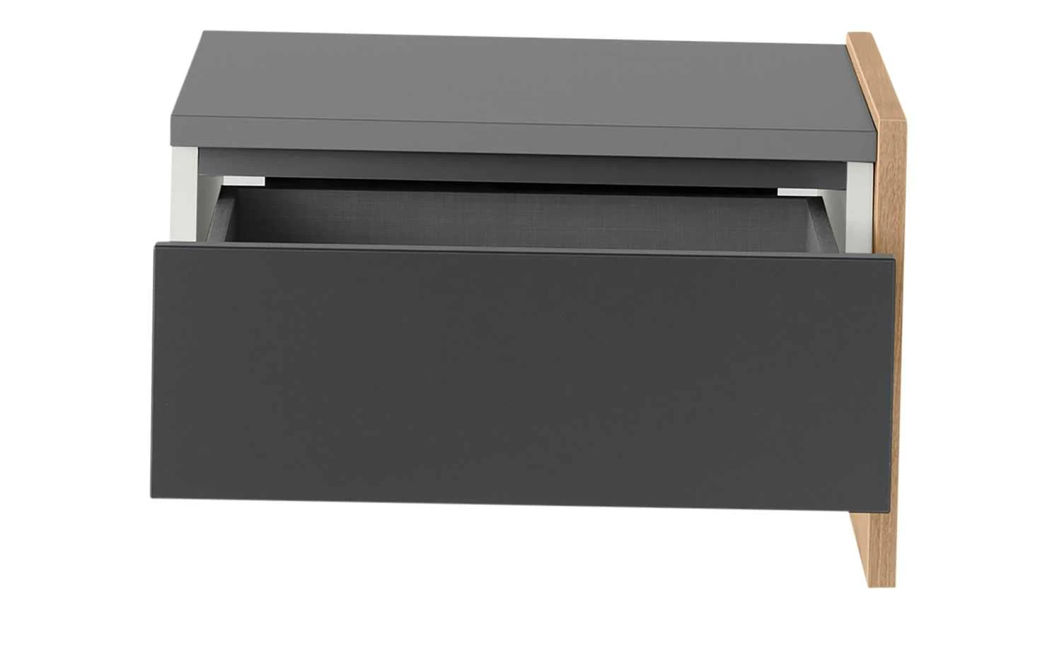 Anbau-Nachtkommode Holly | Mittelgrau / Hickory (Nachbildung) / Anthrazit 4 Anbau-Nachtkommode Holly | Mittelgrau / Hickory (Nachbildung) / Anthrazit – Bild 2