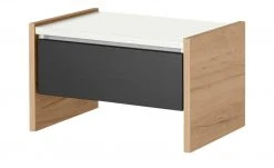Nachtkommode Holly | Weiß / Hickory (Nachbildung) / Anthrazit Nein 34|cm