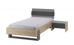 Nachtkommode Holly | Mittelgrau / Hickory (Nachbildung) / Anthrazit Nein 34|cm -Tischety Verkaufe 12114025 2 202002122240