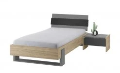 Nachtkommode Holly | Mittelgrau / Hickory (Nachbildung) / Anthrazit Nein 34|cm -Tischety Verkaufe 12114025 3 202002122240