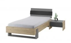 Nachtkommode Holly | Mittelgrau / Hickory (Nachbildung) / Anthrazit Nein 34|cm -Tischety Verkaufe 12114025 4 202002122240