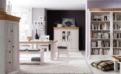 Esstisch Bornholm | Kiefer Weiß / Kiefer antikfarben 160|cm