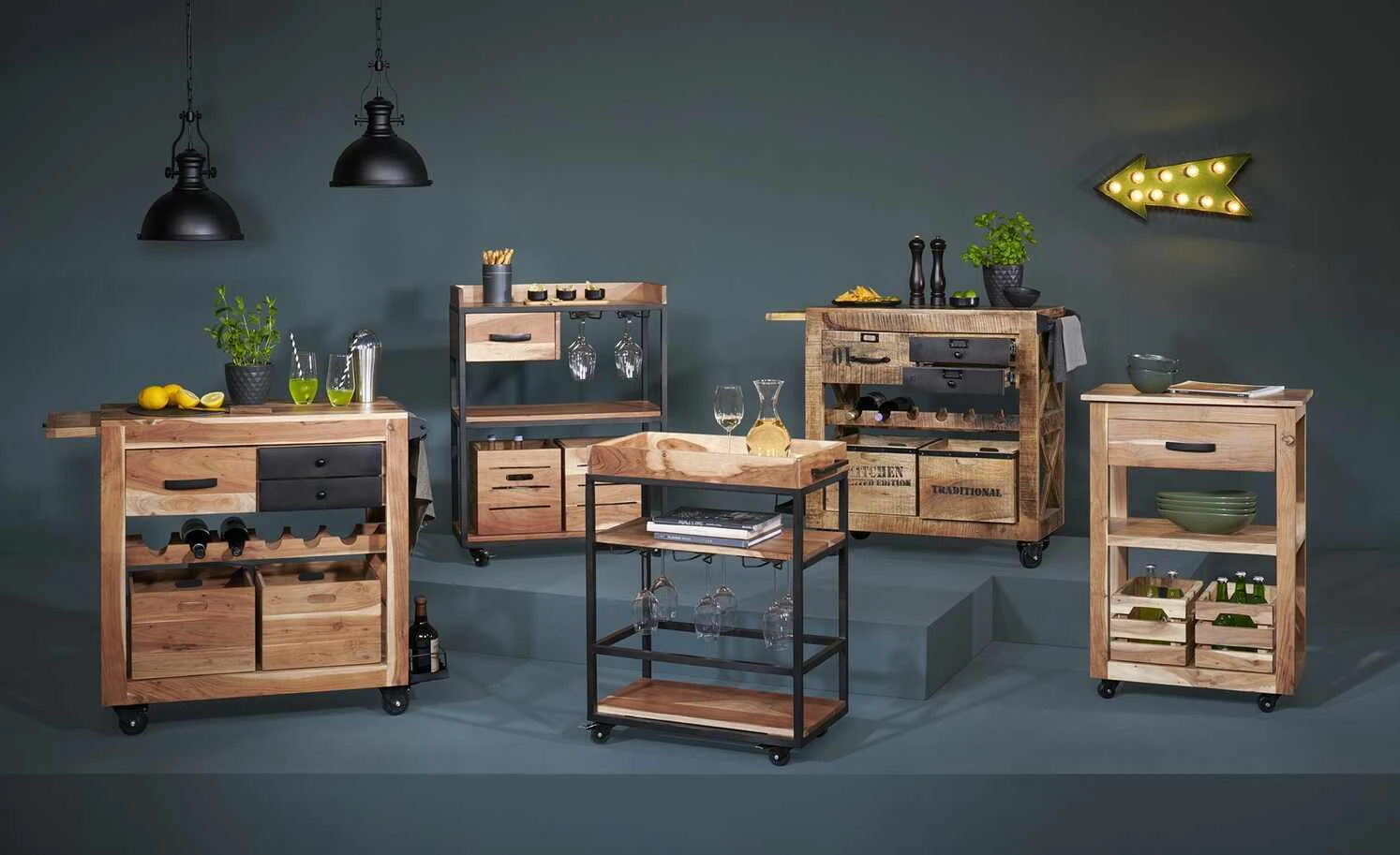 Servierwagen Muli 3 Servierwagen Muli