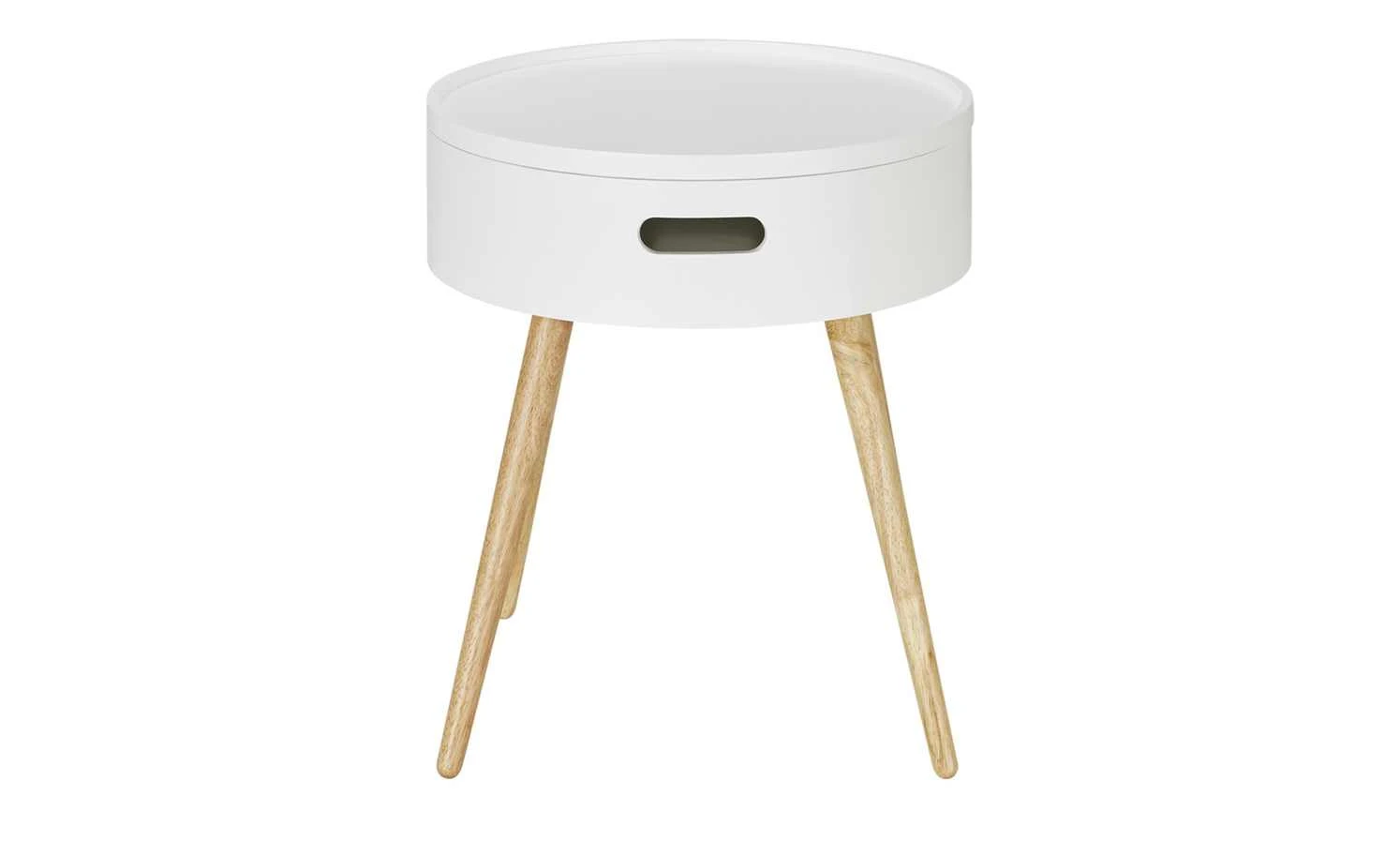 Beistelltisch Cassarina | Weiß / Gummibaum 4 Beistelltisch Cassarina | Weiß / Gummibaum – Bild 2