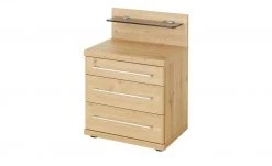 Nachtkommode Vivia | mit Nachtschrankpaneel, Rauchglasboden & LED-Beleuchtung