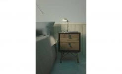 Nachtkommode Rye | Walnuss (Nachbildung) / Schwarz