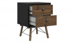 Nachtkommode Rye | Walnuss (Nachbildung) / Schwarz -Tischety Verkaufe 13100449 12 202110281301