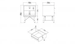 Nachtkommode Rye | Walnuss (Nachbildung) / Schwarz -Tischety Verkaufe 13100449 8 202110281301