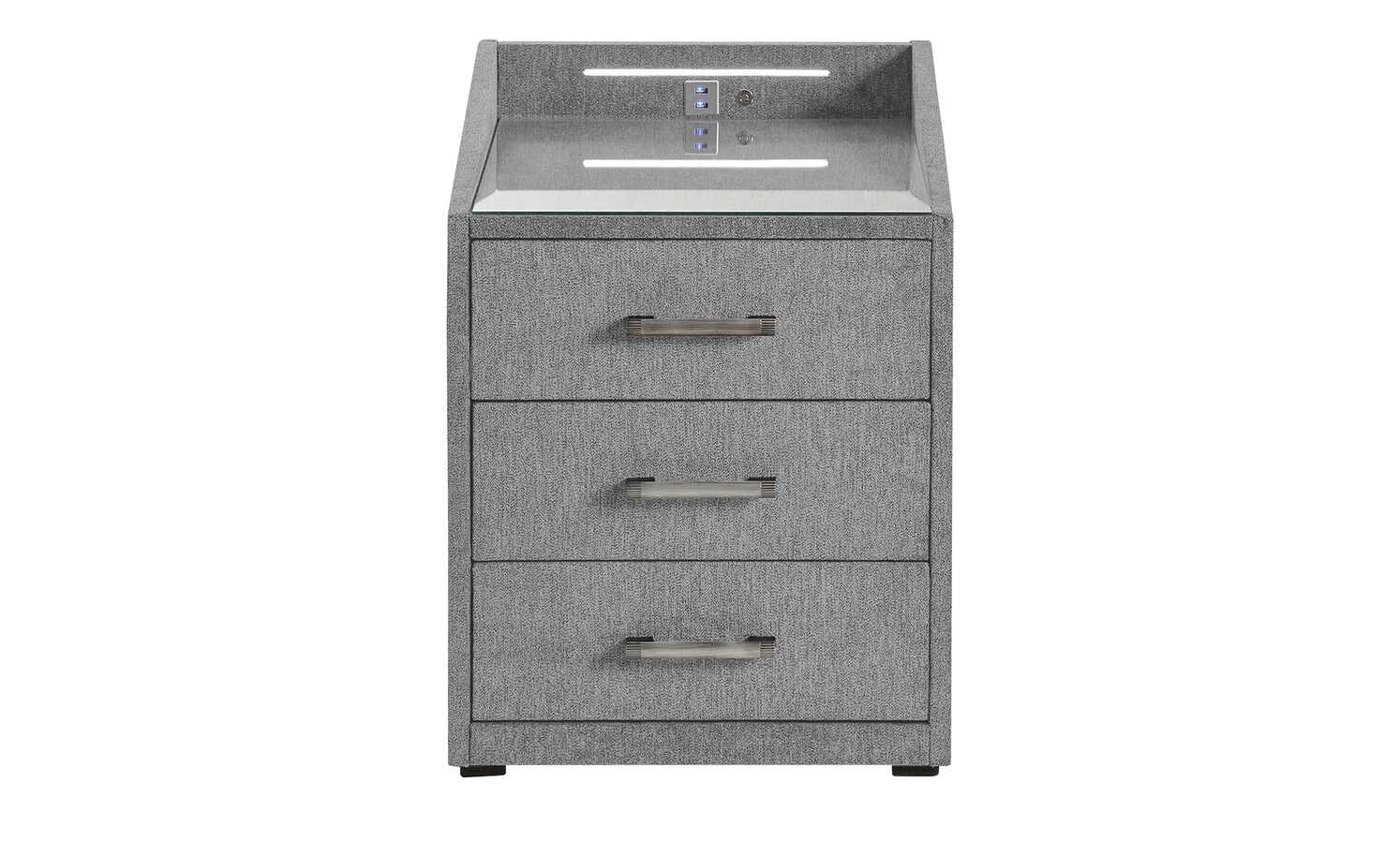 meinBett Nachtkonsole mit LED-Beleuchtung und USB-Anschluss Moon | Grau 8 meinBett Nachtkonsole mit LED-Beleuchtung und USB-Anschluss Moon | Grau – Bild 6