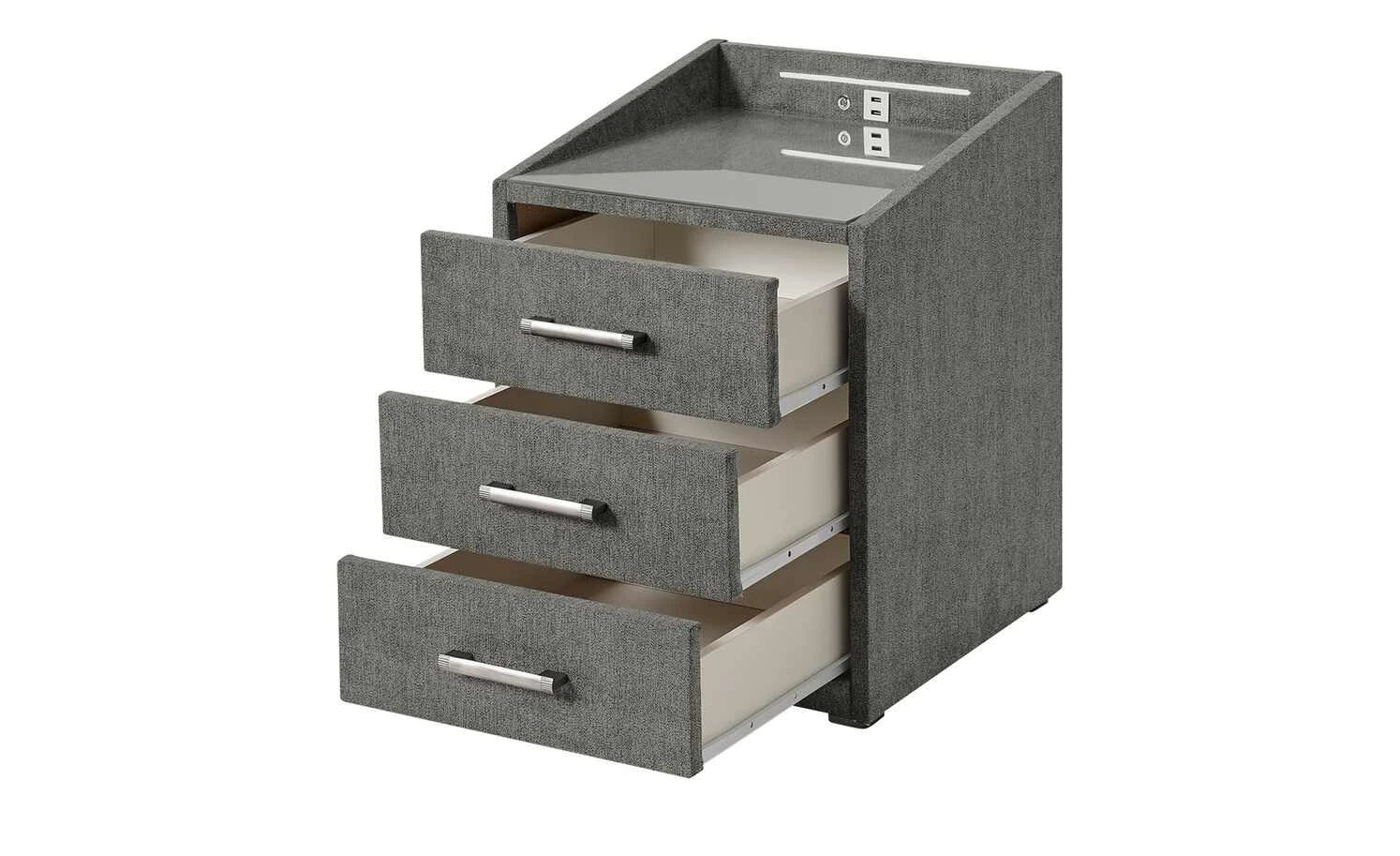 meinBett Nachtkonsole mit LED-Beleuchtung und USB-Anschluss Moon | Dunkelgrau 5 meinBett Nachtkonsole mit LED-Beleuchtung und USB-Anschluss Moon | Dunkelgrau – Bild 3