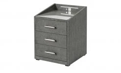 meinBett Nachtkonsole mit LED-Beleuchtung und USB-Anschluss Moon | Dunkelgrau