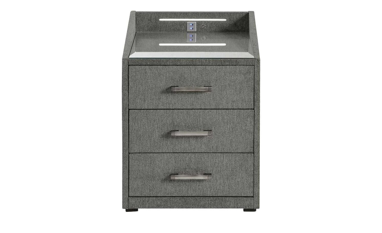 meinBett Nachtkonsole mit LED-Beleuchtung und USB-Anschluss Moon | Dunkelgrau 7 meinBett Nachtkonsole mit LED-Beleuchtung und USB-Anschluss Moon | Dunkelgrau – Bild 5