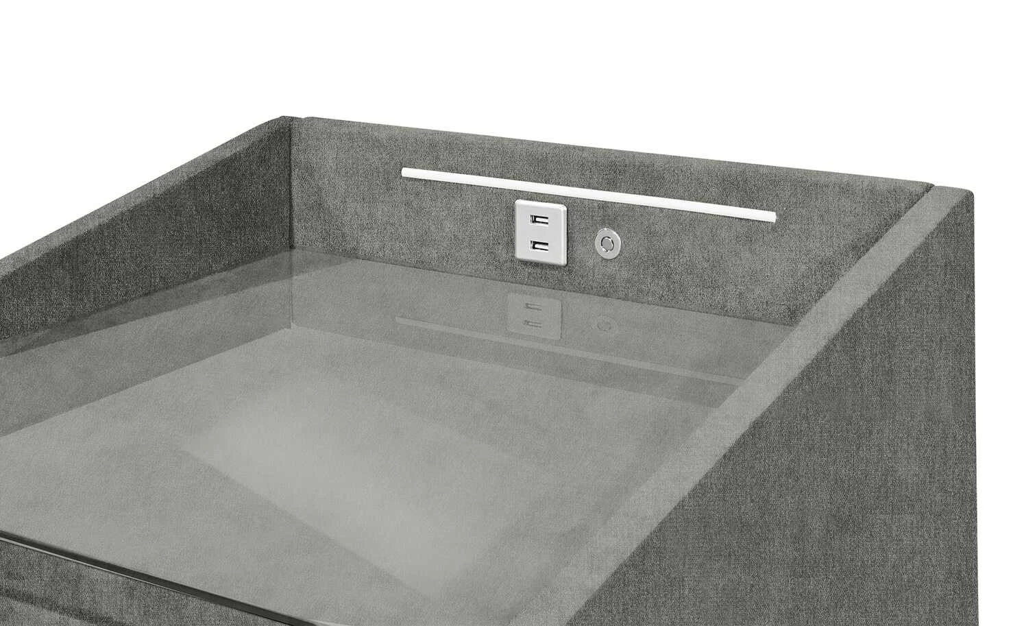 meinBett Nachtkonsole mit LED-Beleuchtung und USB-Anschluss Moon | Dunkelgrau 8 meinBett Nachtkonsole mit LED-Beleuchtung und USB-Anschluss Moon | Dunkelgrau – Bild 6