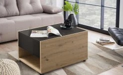 Couchtisch Vetros | Asteiche (Nachbildung) / Schwarz