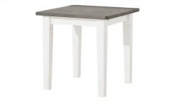 maison bleue Esstisch massiv Florian | Weiß / Grau ca. 78x78 cm