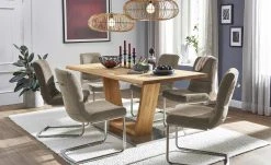 Woodford Säulentisch massiv Ateno | mit Baumkante ca. 180x90 cm