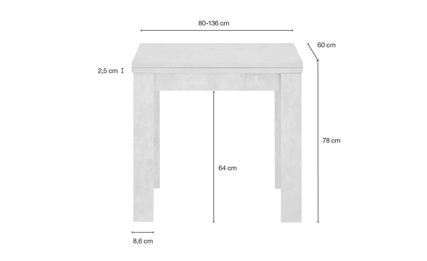 Esstisch ausziehbar Puro | 80|cm 11 Esstisch ausziehbar Puro | 80|cm – Bild 9