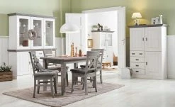 maison bleue Esstisch massiv Florian | Grau ca. 120x78 cm