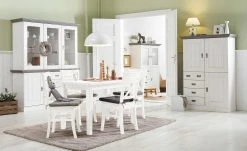 maison bleue Esstisch massiv Florian | Weiß ca. 140x90 cm