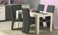 Esstisch Amin | Weiß / Eiche Schwarz (Nachbildung)