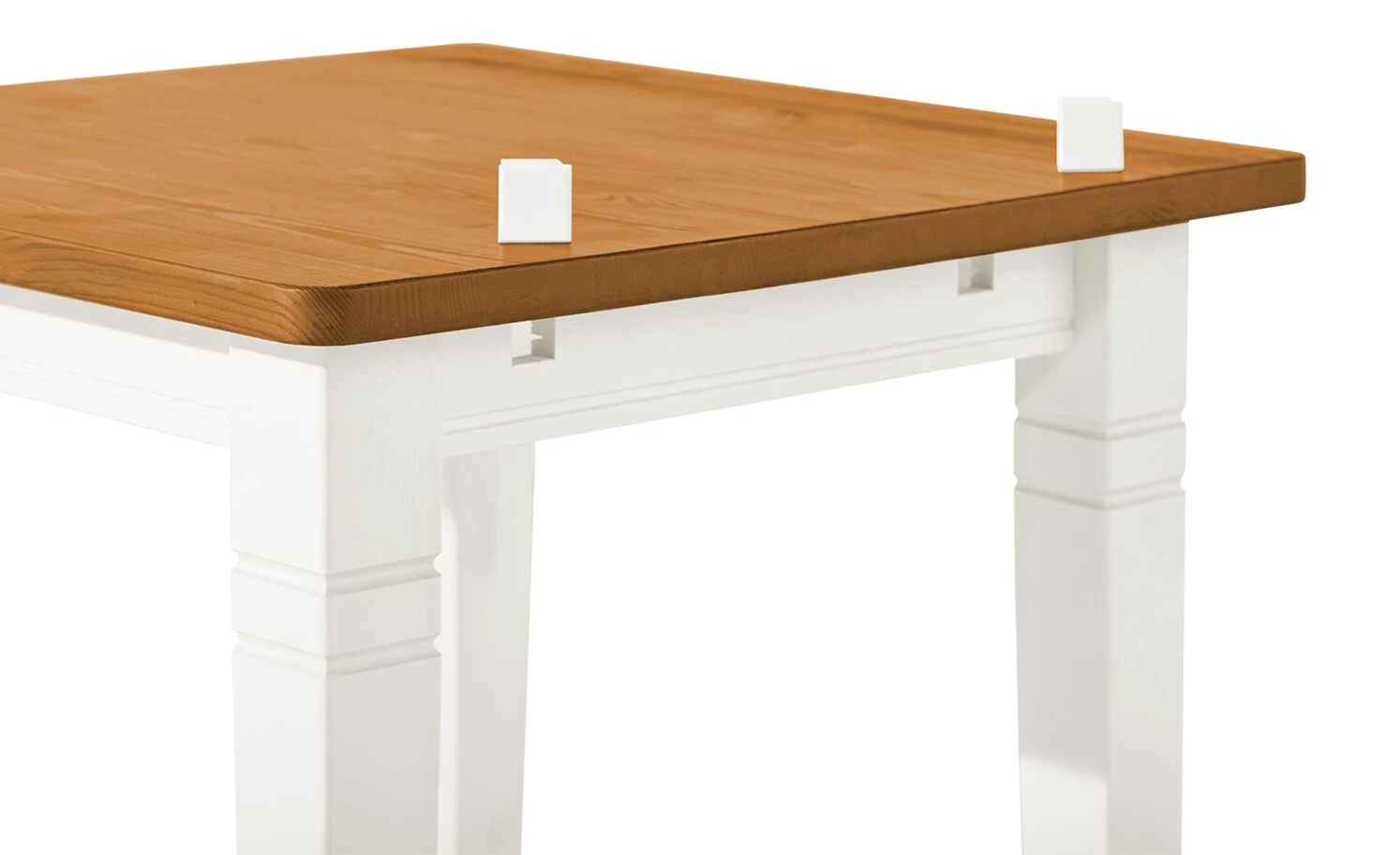 maison bleue Esstisch massiv Florian | Weiß / bernsteinfarben ca. 78x78 cm 9 maison bleue Esstisch massiv Florian | Weiß / bernsteinfarben ca. 78x78 cm – Bild 7