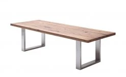 Woodford Kufen-Esstisch massiv Lavello | Eiche Bassano Edelstahl ca. 180x100 cm