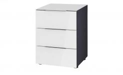 Nachtkommode Vitreo | Anthrazit / Weiß Abdeckplatte mit zusätzlichem Glas