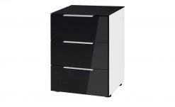 Nachtkommode Vitreo | Weiß / Anthrazit Abdeckplatte mit zusätzlichem Glas