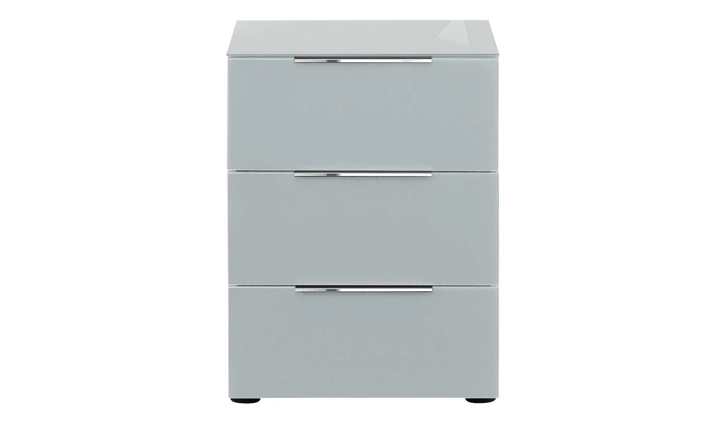 Nachtkommode Vitreo | Weiß / Seidengrau Abdeckplatte mit zusätzlichem Glas 5 Nachtkommode Vitreo | Weiß / Seidengrau Abdeckplatte mit zusätzlichem Glas – Bild 3