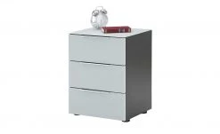 Nachtkommode Vitreo | Anthrazit / Seidengrau Abdeckplatte mit zusätzlichem Glas -Tischety Verkaufe 13345711 3 201911212246